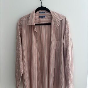 Facconable Pink & Red Stripe Dress Shirt